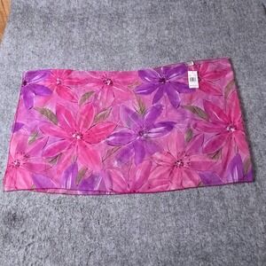 Collection XIX LTD Floral Scarf Pink Purple Sheer Lightweight‎ Made in USA NWT